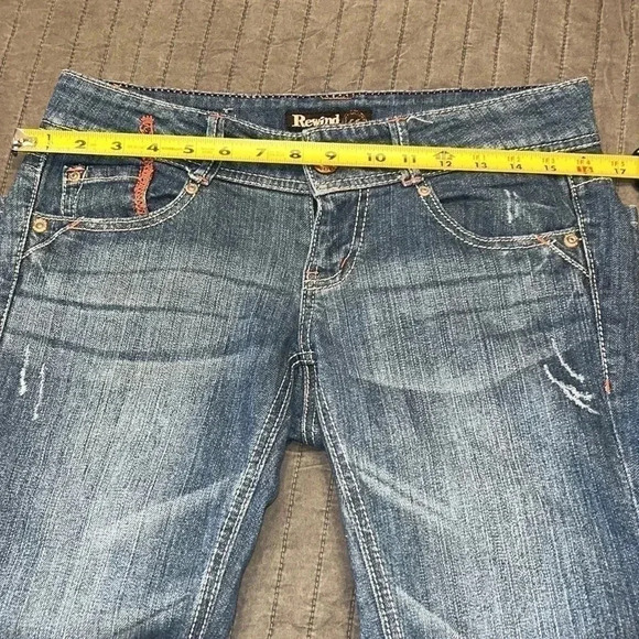Rewind Cropped Denim Jeans with pink stitch detail size 3 - Picture 8 of 10